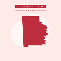 Vector illustration vector of Washington map Alabama