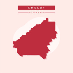 Vector illustration vector of Shelby map Alabama