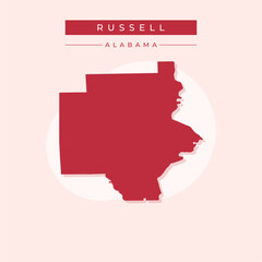 Vector illustration vector of Russell map Alabama