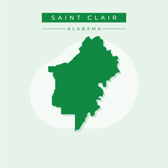 Vector illustration vector of Saint Clair map Alabama