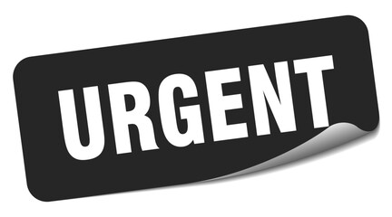 urgent sticker. urgent label