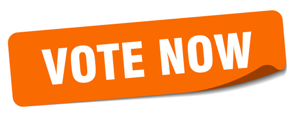 vote now sticker. vote now label