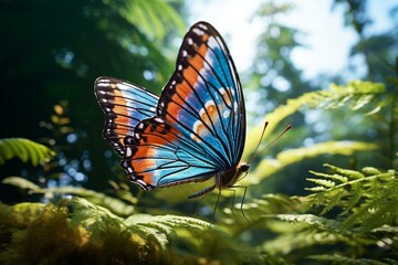 vibrant butterfly soaring in natural surroundings. Generative AI