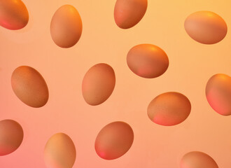 Fresh raw chicken eggs. Naturally healthy food.