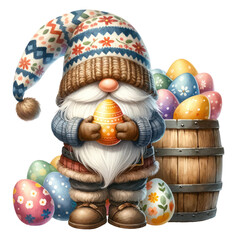 Fototapeta na wymiar Cute Gnome Easter Day Clipart Illustration