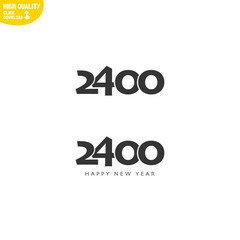 Fototapeta premium Creative Happy New Year 2400 Logo Design