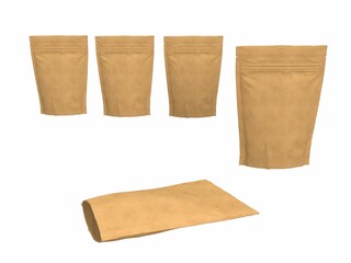 3D Illustration - Paper Food Packaging - Eco
