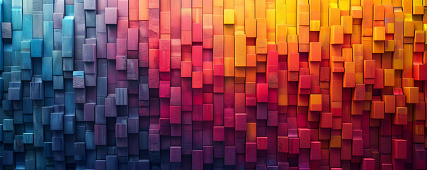 Pixelated patterns in harmonious arrangements of colors, creating a modern and dynamic background with a digital edge