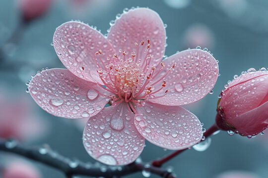 Closeup view on petals nf bloosom tree flower