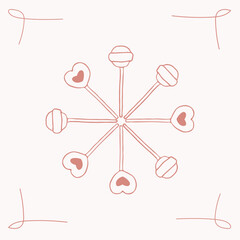 candy illustration, perfect for packaging candy, for confectionery recipes, business cards or for a website