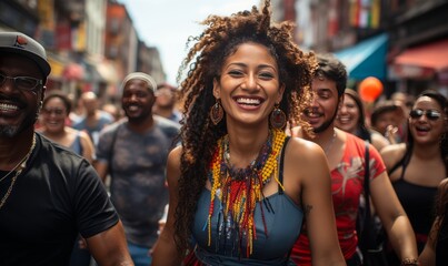 A beautiful woman at a dance carnival generated AI