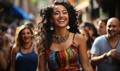 Fototapeta premium A beautiful woman at a dance carnival generated AI