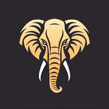 A Yellow Elephant With Tusks