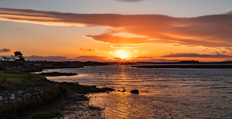 Fototapeta premium Sunrise at Four Mile Bridge Isle of Anglesey