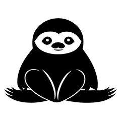 black and cartoon illustration of a Sloth Vector Illustration