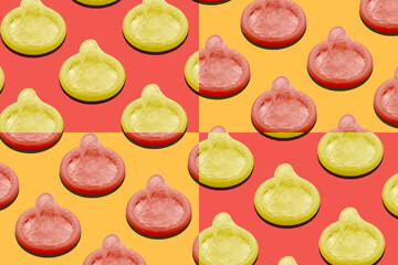 Pattern with group of condoms	