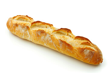 Classic French Baguette: White Background
