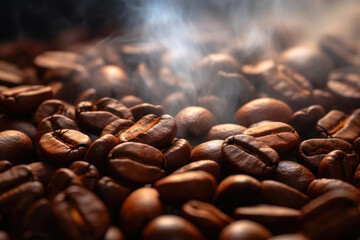 Close-Up of Smoldering Coffee Beans
