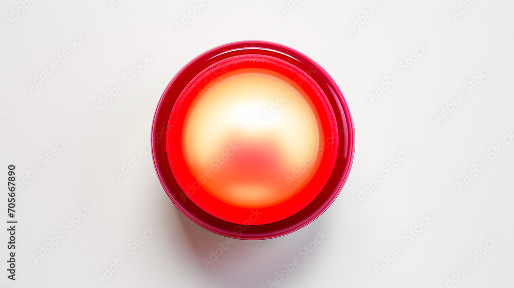 Poster red light fluorescent button isolated on the background of computer graphics website design