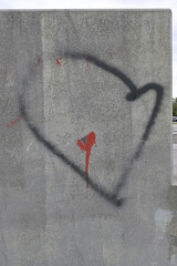 graffito an betonwand