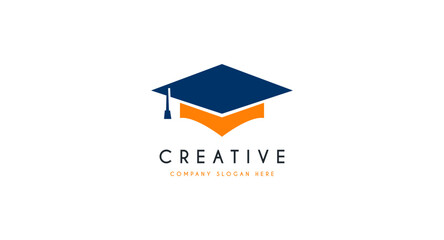 Education, Toga Hat logo design vector illustration.