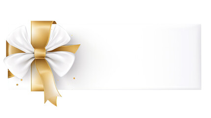 Gift Card with Silk Ribbon and Bow with clipping path