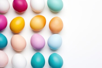 Colorful easter eggs on white background