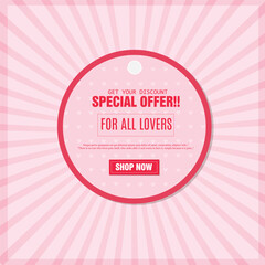 Vector illustration Valentines day sale call-outs special offers assets gift editable template