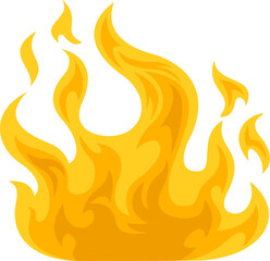 Cartoon Cartoon Fire Flames. Vector Hand Drawn Illustration Isolated On Transparent Background