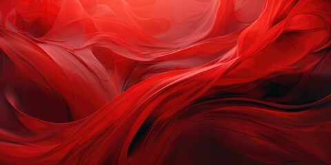 Flowing abstract red transparent silk - obrazy, fototapety, plakaty