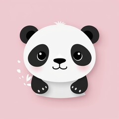 Naklejka premium Panda Illustration Card: High-Quality 2D Vector Art for Apps