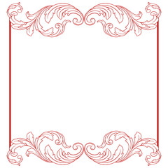 Love Frame Valentine's Day Ornament Line. Women's Mother's Day Ornament Border