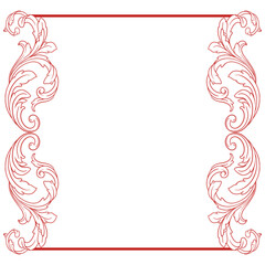 Love Frame Valentine's Day Ornament Line. Women's Mother's Day Ornament Border