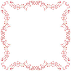 Obraz premium Love Frame Valentine's Day Ornament Line. Women's Mother's Day Ornament Border