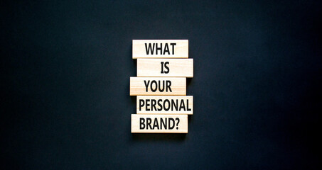 What is your personal brand symbol. Concept words What is your personal brand on wooden blocks....