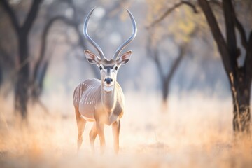 gazelle with antlers gleaming in sun dash