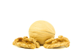 Walnuts isolated on white background. With clipping path.
