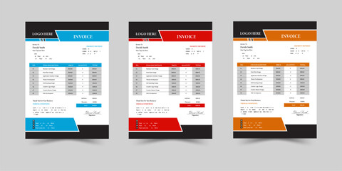 Minimal Corporate Business Invoice design template vector illustration bill form price Invoice. Corporate Business Invoice Design Vector Template. 