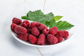 Rope sweet juicy raspberry heap