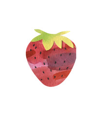 Watercolor strawberry red, Berry Applique, dessert isolated on a white background