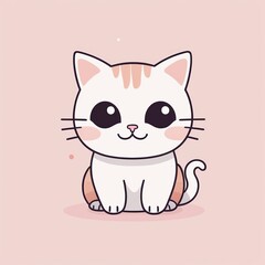Cute Cat Illustration Card: High-Quality Vector Art for Apps