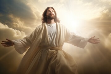 Ascension day of Jesus Christ son of God, Jesus  in the sky