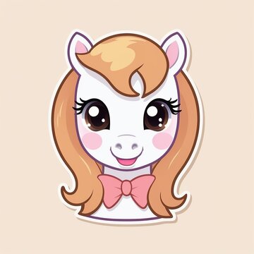 Kawaii Pony Illustration Card: Simple and Adorable Design