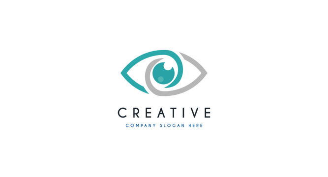 Vision, Lens, Eye Logo design vector illustration.