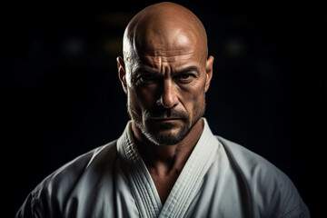 Fototapeta premium Generative AI picture of experienced karate fighter club martial arts traditional clothes training