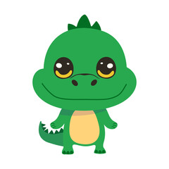 Vector cartoon illustration with crocodile