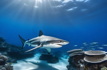 Fototapeta premium shark in the sea. 