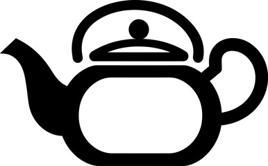 Teapot silhouette in black color. Vector template for laser cutting wall art.