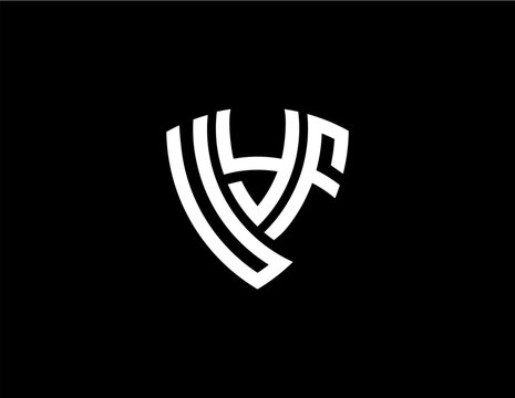 UYF creative letter shield logo design vector icon illustration