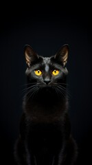 Black cat, Minimalistic Professional Portrait, Generative AI	
